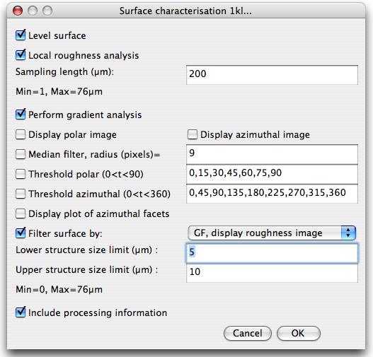 SurfCharJ user interface